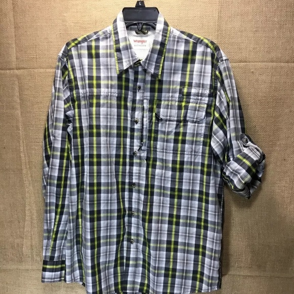 Wrangler Vented Button Front Long Sleeve Shirt Med - Picture 1 of 7